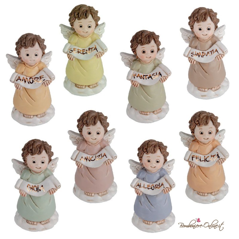 Bomboniera Angelo Colorato col Cartiglio