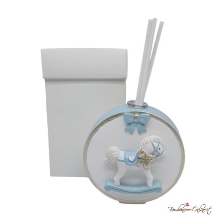 Bomboniera Profumatore Cavallo a Dondolo Celeste