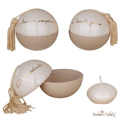 Bomboniera Sfera Portacandela Natura con Frase