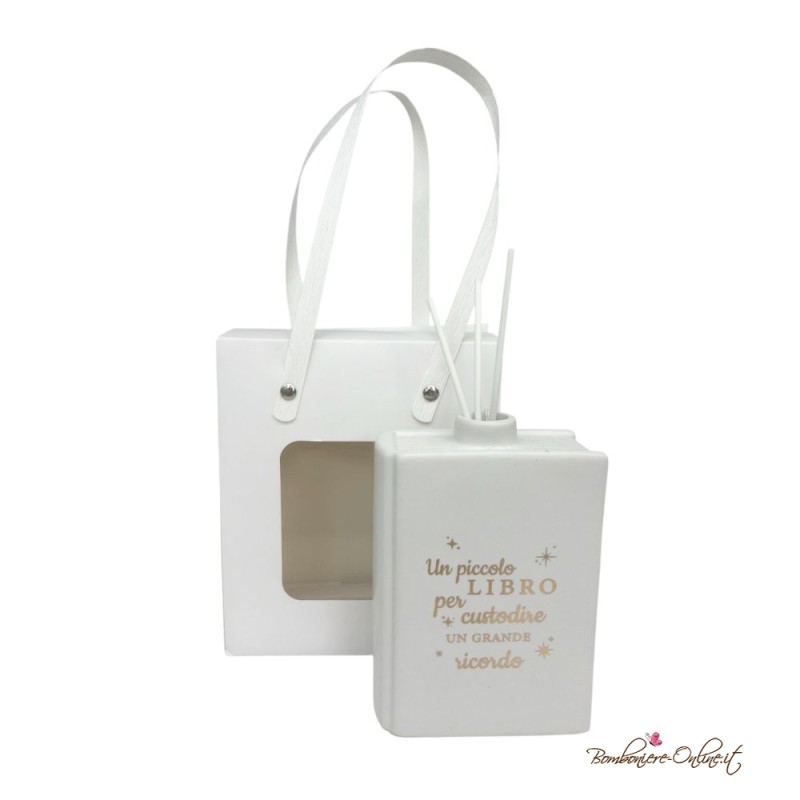 Bomboniera Profumatore Libro Bianco con Frase