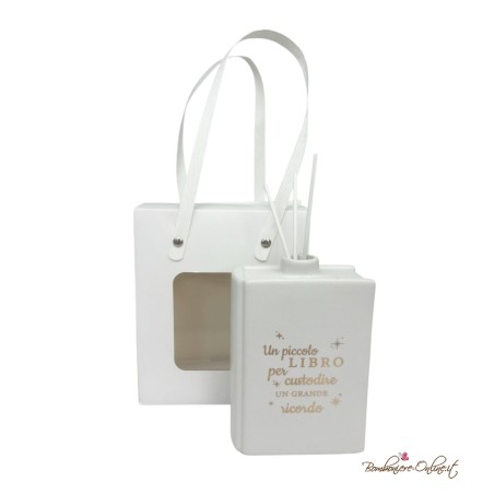 Bomboniera Profumatore Libro Bianco con Frase