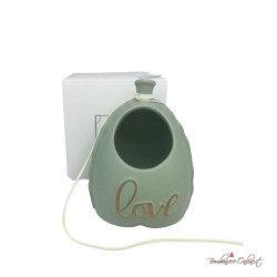 Bomboniera Portapiantina Cuore Satinato VERDE "Love"