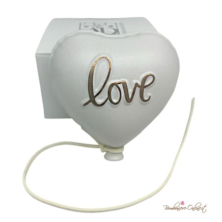 Bomboniera Palloncino Cuore Satinato BIANCO "Love"