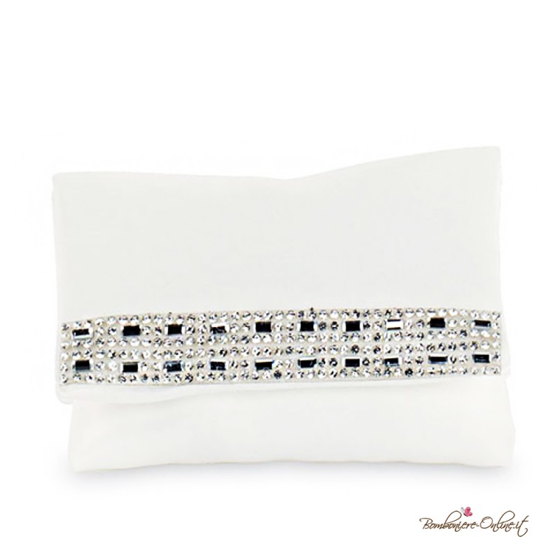 Portaconfetti Busta Pochette Striscia di Strass