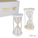 Bomboniera Clessidra Grande con Base Legno a Cuore