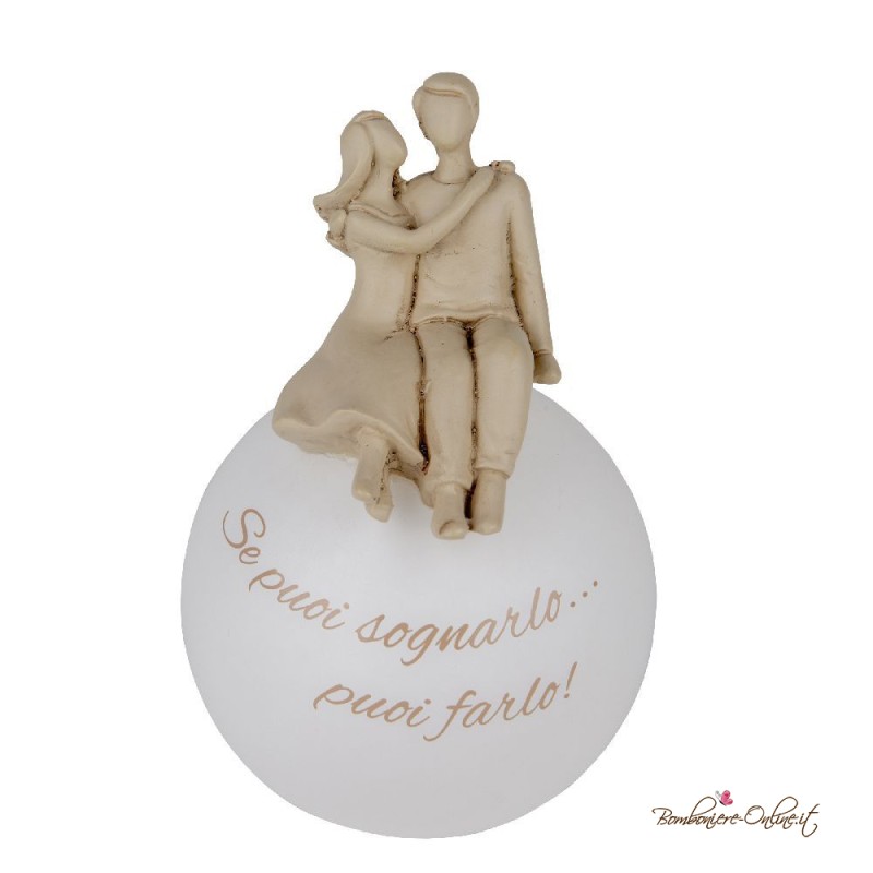 Bomboniera Sfera Coppia Innamorati con Frase