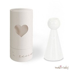 Bomboniera Vaso Angelo stilizzato in Vetro Borosilicato Bianco