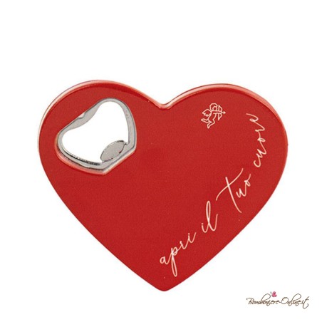 Bomboniera Apribottiglie Rosso "Apri il tuo Cuore"