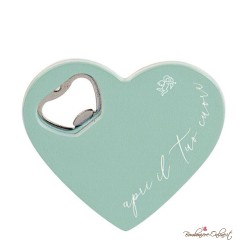 Bomboniera Apribottiglie Verde "Apri il tuo Cuore"