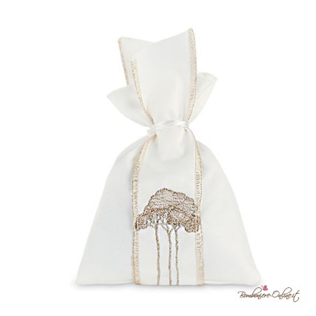 Portaconfetti Sacchetto in Raso con Fascetta Alberi