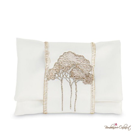 Portaconfetti Pochette in Raso con Fascia Alberi
