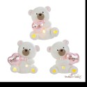 Bomboniera Orsetto con Luce Led Rosa Amore, Gioia, Sogni