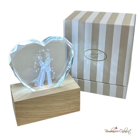 Bomboniera Lampada Cuore con Coppia Sposi