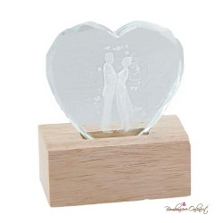 Bomboniera Lampada Cuore con Coppia Sposi