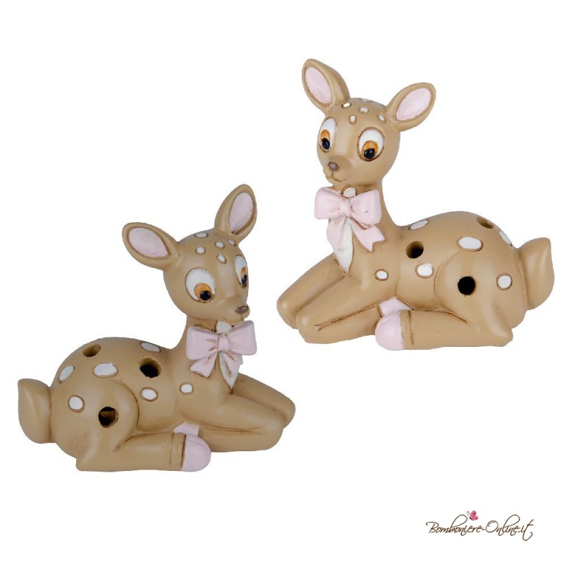 Bomboniera Cerbiatto Rosa con Luce Led