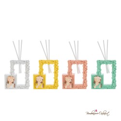 Bomboniera Profumatore Fiori Colorati con Quadro Ragazza