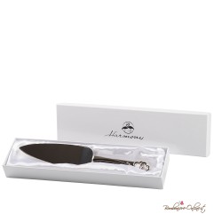 Bomboniera Paletta per Torta Silver Doppio Cuore