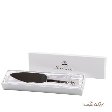 Bomboniera Paletta per Torta Silver Doppio Cuore