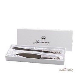 Bomboniera Set Paletta e Coltello per Torta Silver Doppio Cuore - BMB-ARMT26017-26