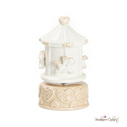 Bomboniera Carillon in Porcellana Giostrina Cavalli
