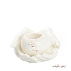 Bomboniera Mani con Palloncino Bianco con Frase e Candela