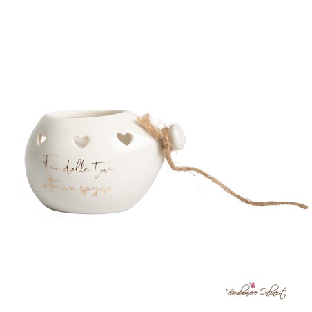 Bomboniera Palloncino Bianco con Frase e Candela Profumata