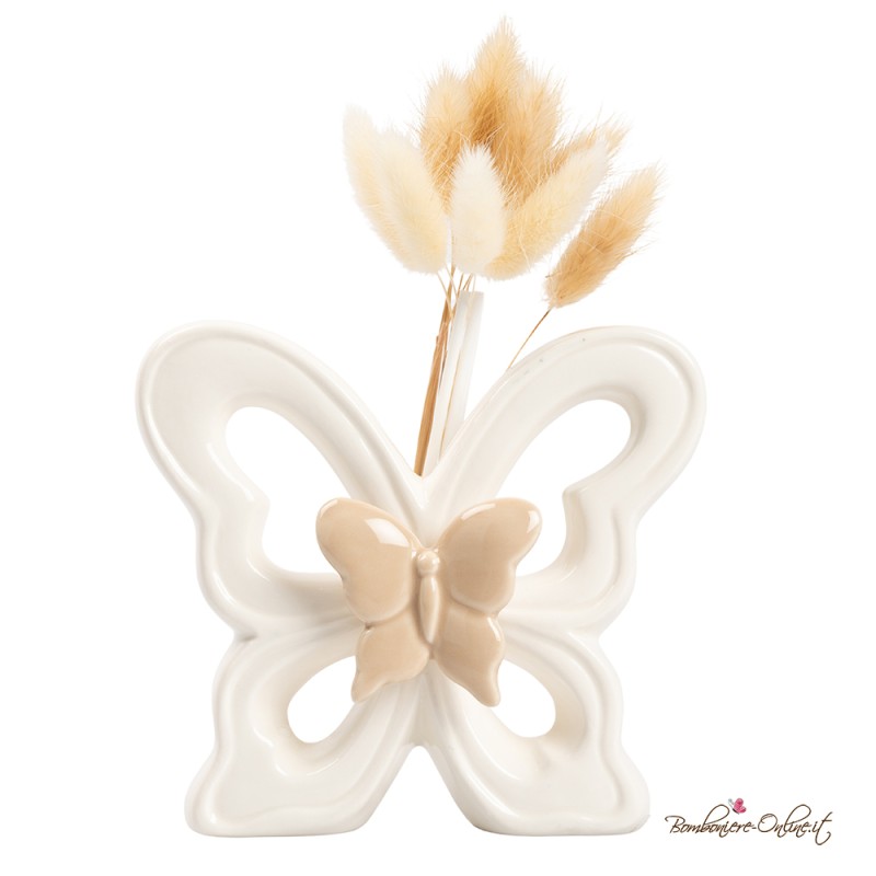 Bomboniera Profumatore Farfalle Bianca e Tortora