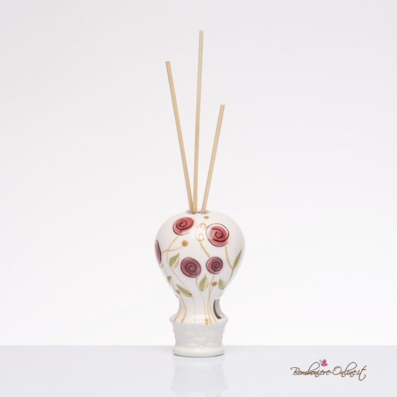 Bomboniera Solidale Profumatore Mongolfiera Bocciolo Rosa