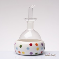 Bomboniera Solidale Oliera in Vetro e Ceramica Pois Madame d'Oliò