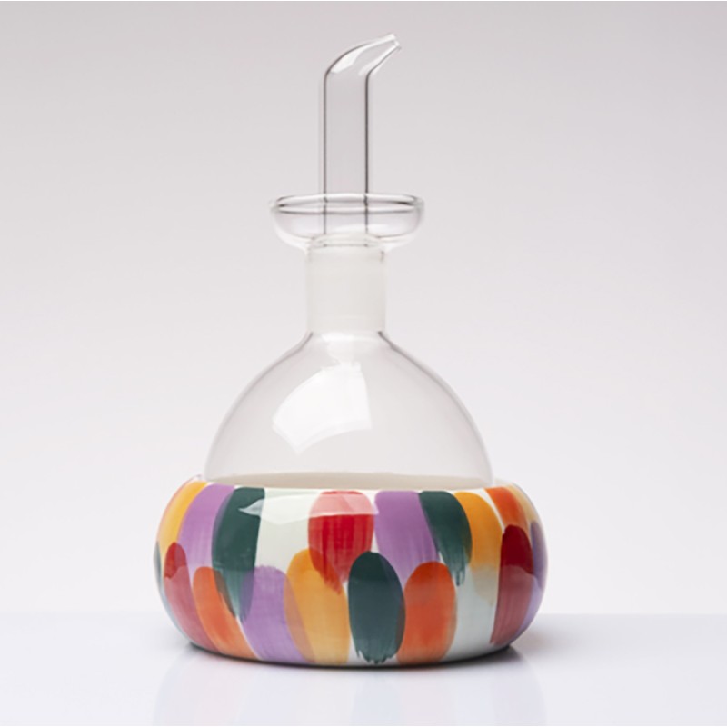 Bomboniera Solidale Oliera in Vetro e Ceramica Pennello Madame d'Oliò