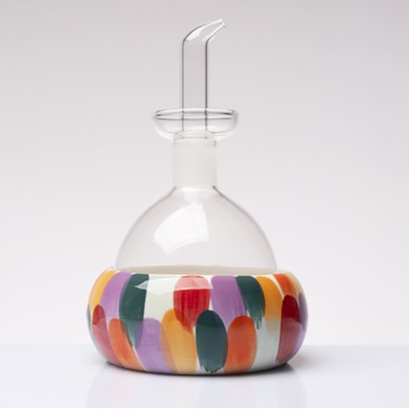 Bomboniera Solidale Oliera in Vetro e Ceramica Pennello Madame d'Oliò