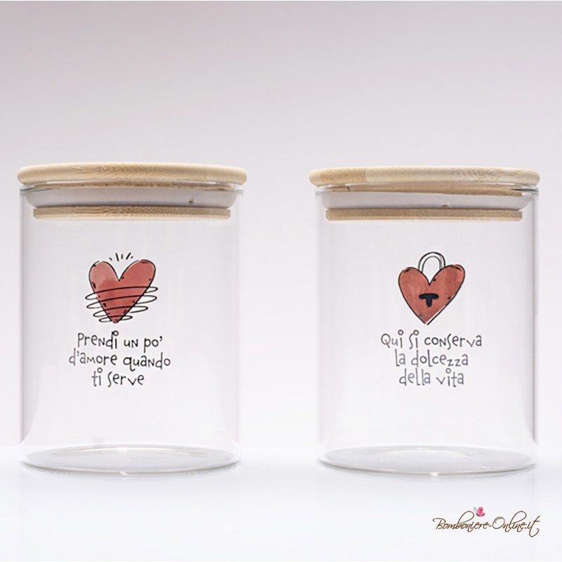 Bomboniera Solidale Barattolo Piccolo Cuoricini