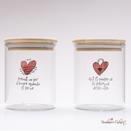 Bomboniera Solidale Barattolo Piccolo Cuoricini