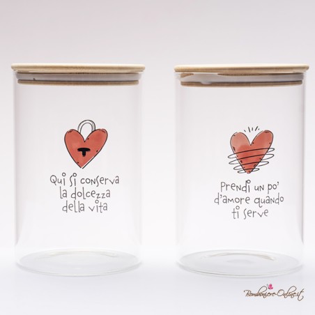 Bomboniera Solidale Barattolo Grande Cuoricini