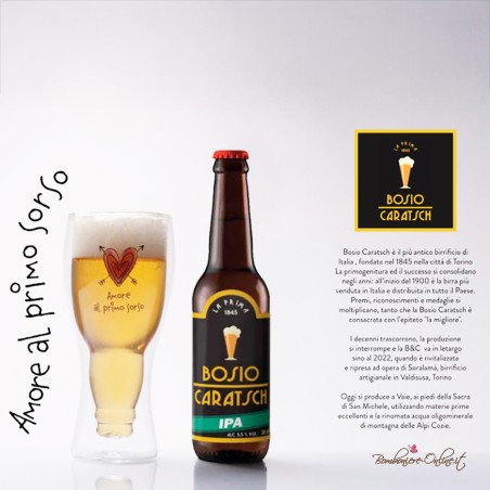 Bomboniera Solidale Bicchiere Birra con Bottiglia Cuoricini