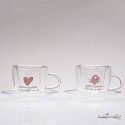 Bomboniera Solidale Coppia Tazzine interno a Cuore Cuoricini
