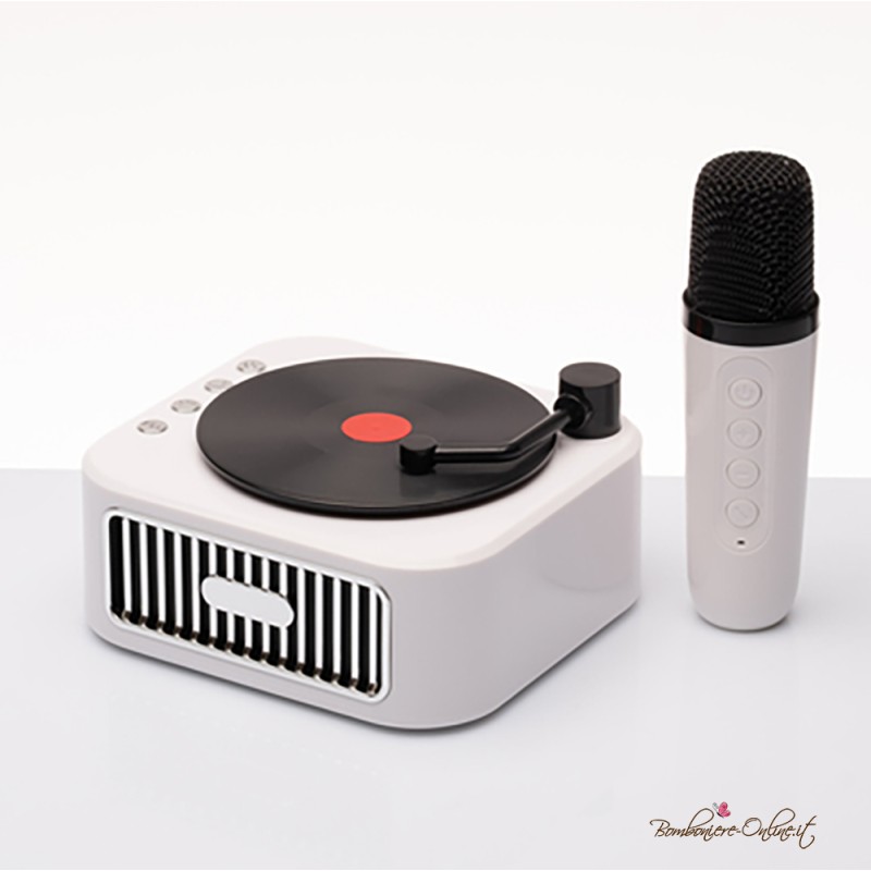 Bomboniera Radio Speacker Bluetooth Giradischi con Microfono