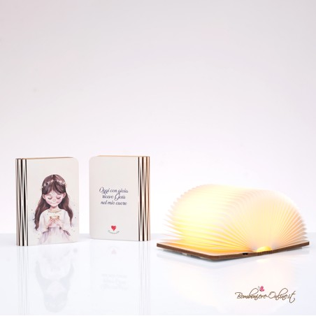 Bomboniera Lampada Libro Luminoso Prima Comunione Bambina
