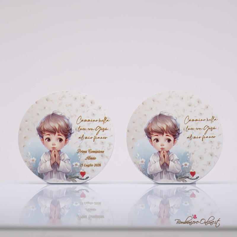 Bomboniera Quadretto Prima Comunione Bambino Personalizzabile