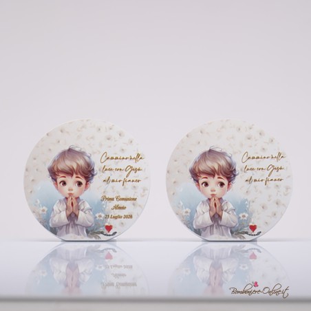 Bomboniera Quadretto Prima Comunione Bambino Personalizzabile