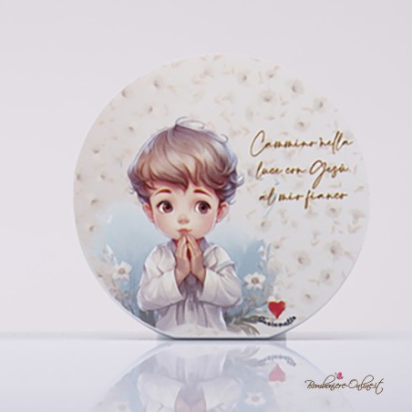 Bomboniera Quadretto Prima Comunione Bambino Personalizzabile