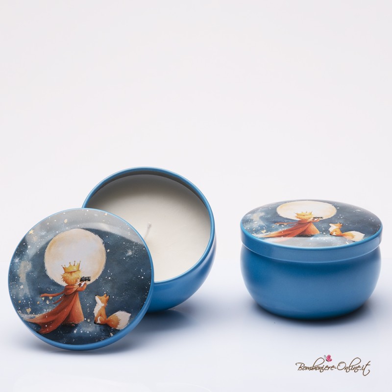 Bomboniera Solidale Candela in Latta "Piccolo Principe"