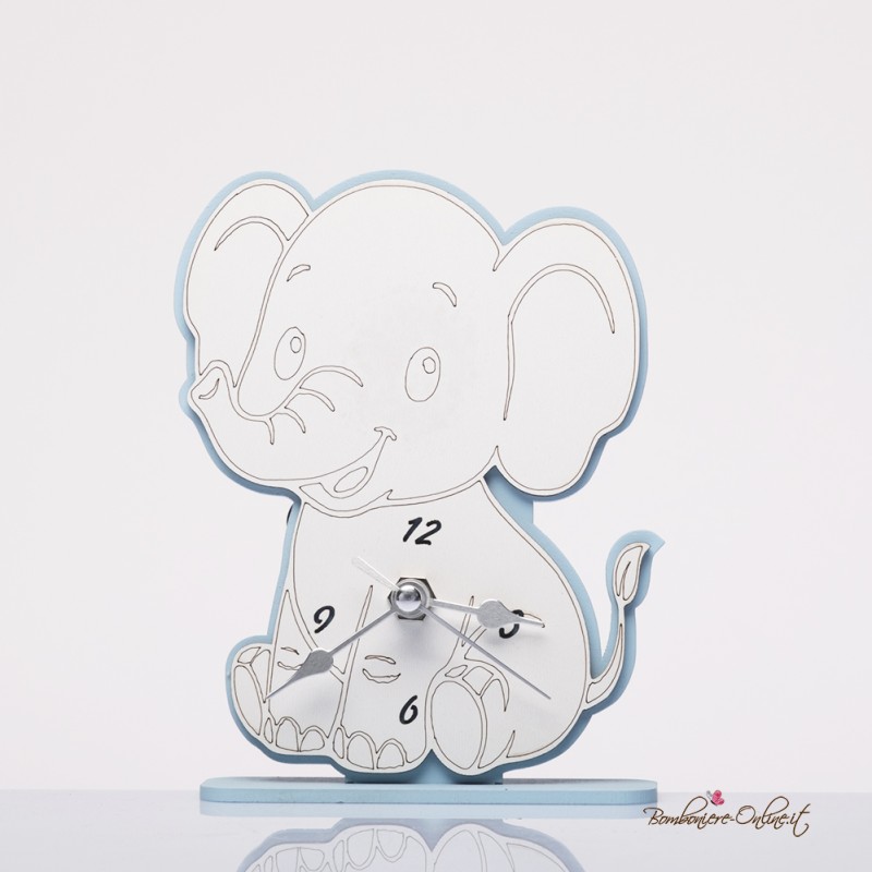 Bomboniera Solidale Orologio Elefantino azzurro