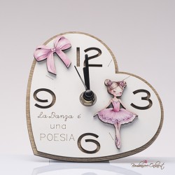 Bomboniera Solidale Orologio da Tavolo serie "Ballerina" Rosa