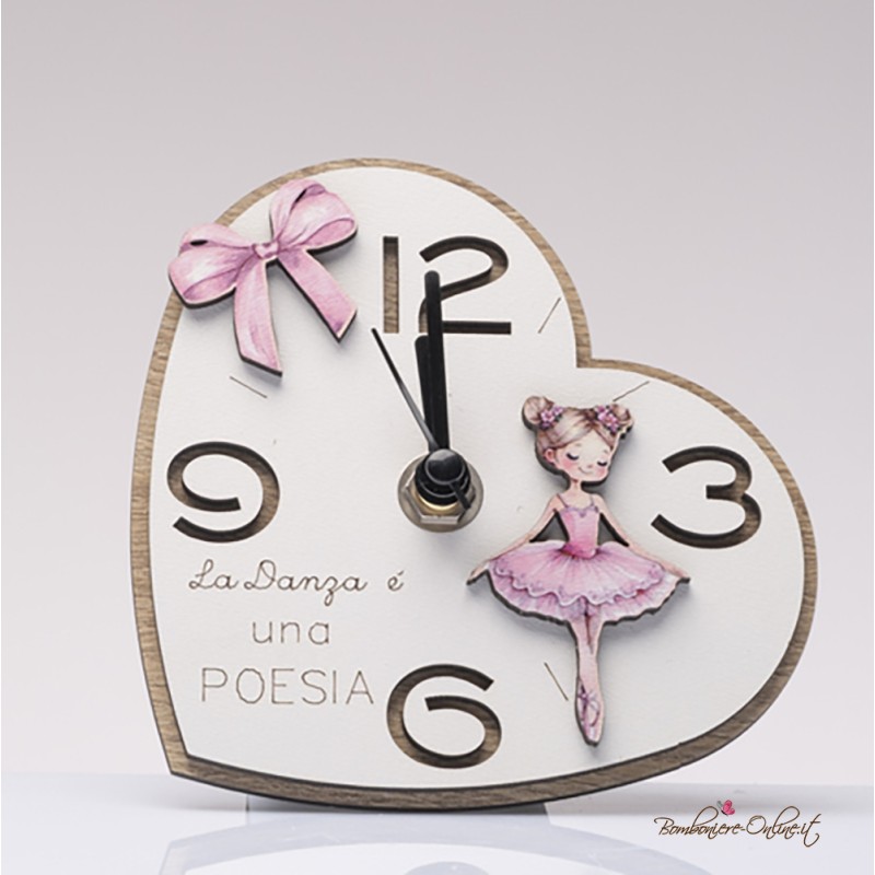 Bomboniera Solidale Orologio da Tavolo serie "Ballerina" Rosa