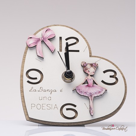 Bomboniera Solidale Orologio da Tavolo serie "Ballerina" Rosa