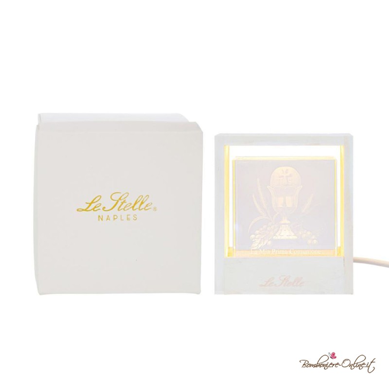 Bomboniera Lampada Cubo Luminoso Prima Comunione USB