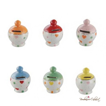 Bomboniera Salvadanaio in Ceramica Colorata