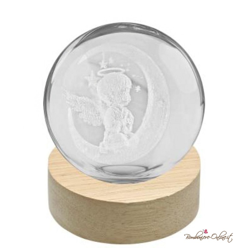 Bomboniera Lampada Sfera Luminosa Angioletto sulla Luna