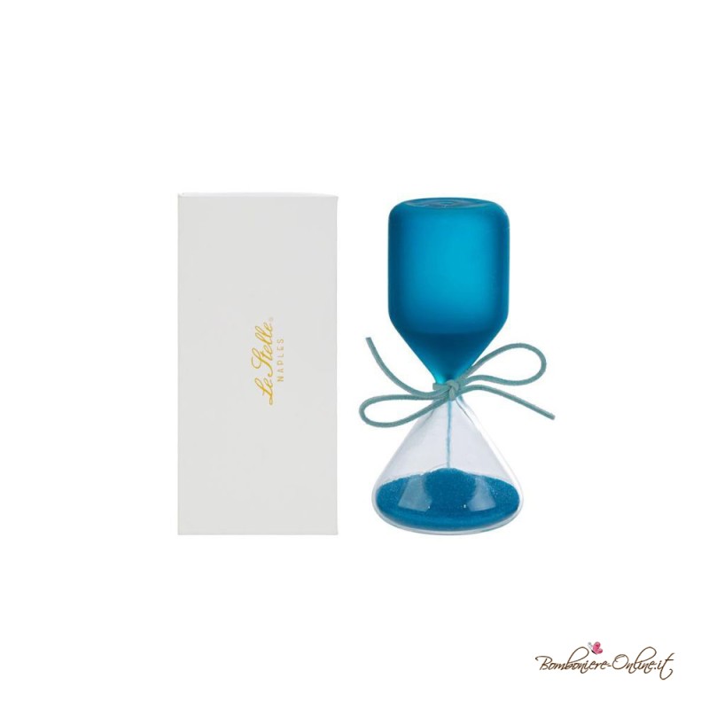 Bomboniera Clessidra Media in Vetro Satinato Azzurro